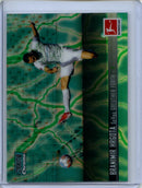 2021-22 Topps Bundesliga Stadium Club Chrome Branimir Hrgota Aqua Green Electric Charge Refractor 36/175