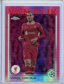 2024-25 Topps Chrome UEFA Club Comps Virgil Van Dijk Neon Pink Prism 165/175