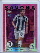 2024-25 Topps Chrome UEFA Club Comps Nicolo Savona Neon Pink Prism 67/175