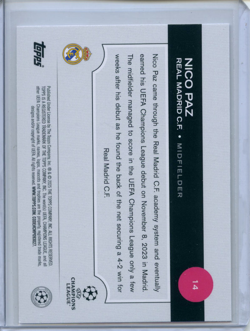 2024-25 Topps UEFA CC Nico Paz
