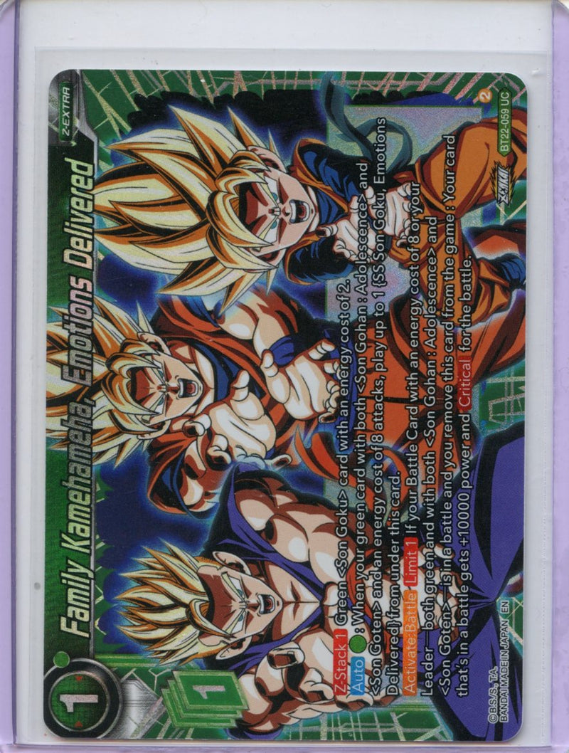 Family Kamehameha, Emotions Delivered - Critical Blow BT22-059 UC Foil