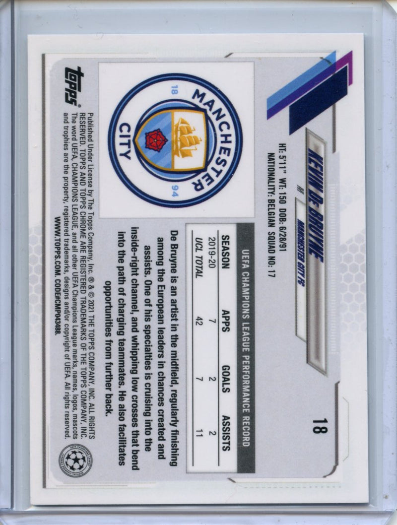 2020-21 Topps Chrome UEFA CL Kevin De Bruyne