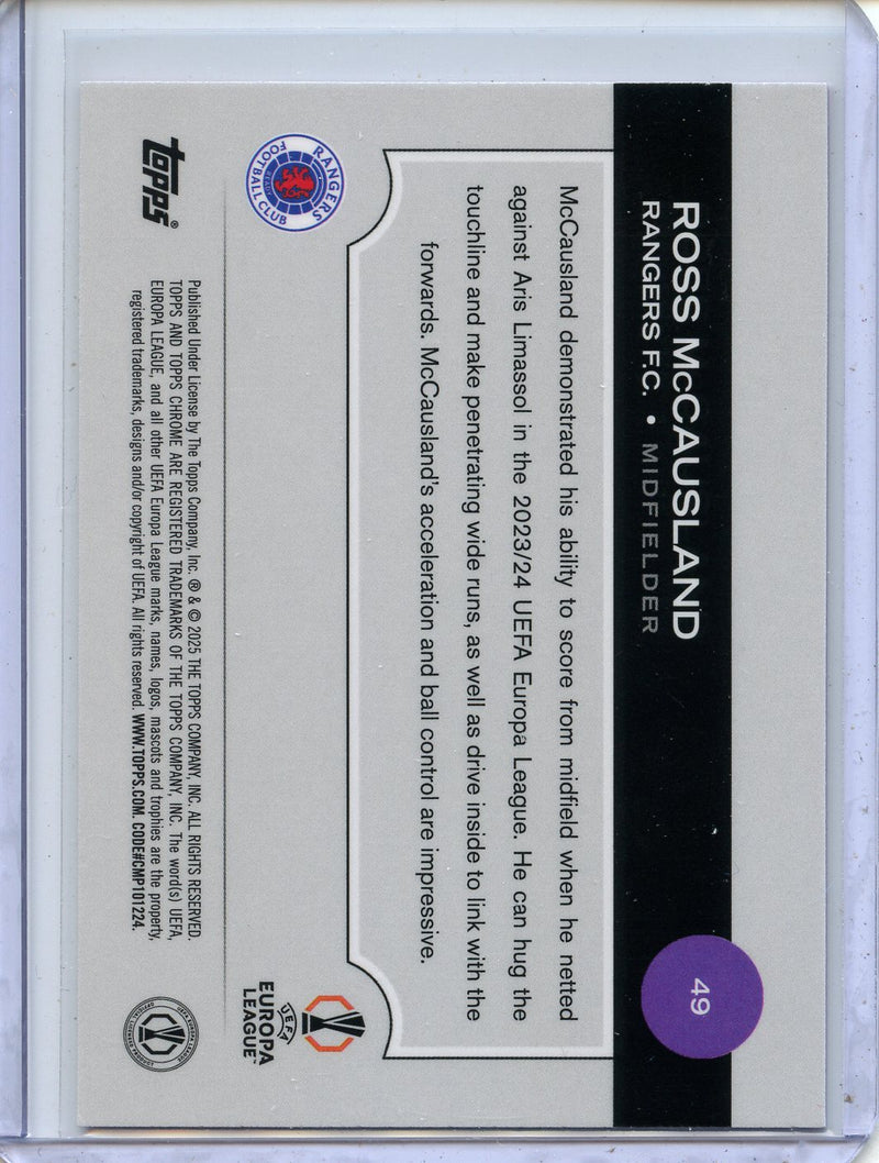 2024-25 Topps Chrome UEFA Club Comps Ross Mccausland Neon Pink Prism 29/175