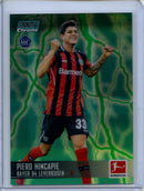 2021-22 Topps Bundesliga Stadium Club Chrome Piero Hincapie Aqua Green Electric Charge Refractor 138/175