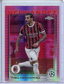 2024-25 Topps Chrome UEFA Club Comps Theo Hernandez Neon Pink Prism 78/175