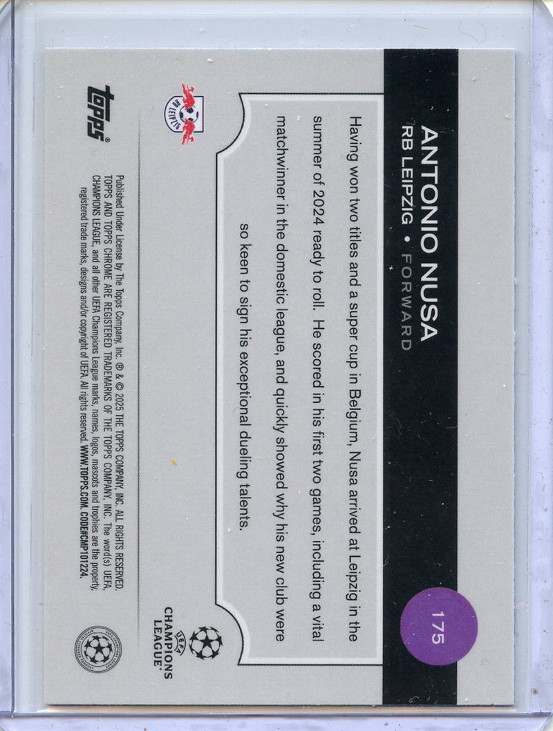 2024-25 Topps Chrome UEFA Club Comps Antonio Nusa Wave
