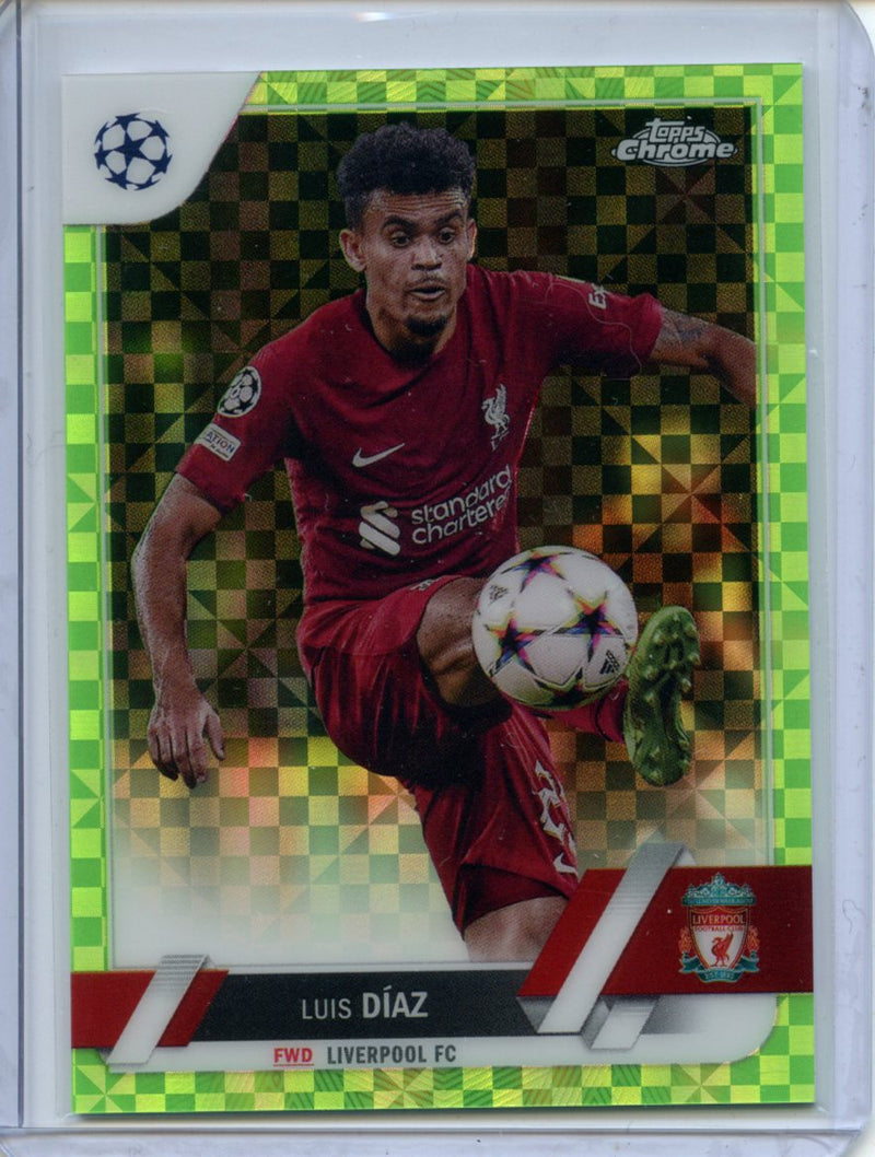 2022-23 Topps Chrome UEFA Luis Diaz Neon Green X-Fractor 274/399