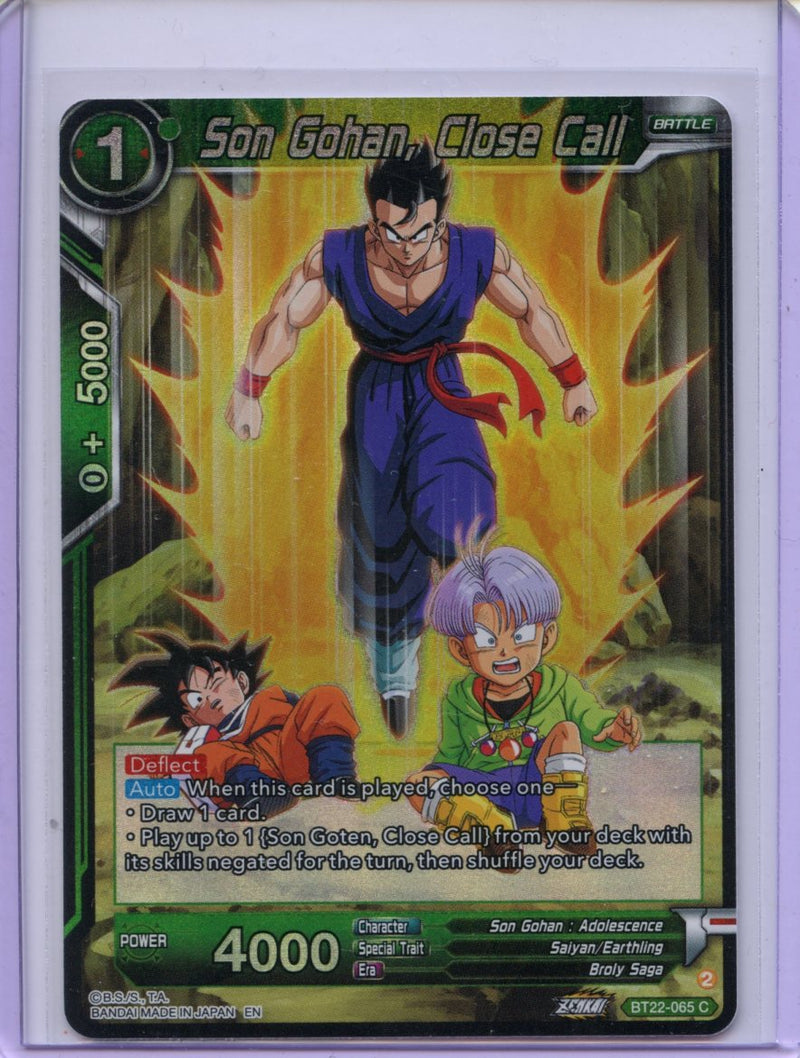 Son Gohan, Close Call - Critical Blow BT22-065 C Foil