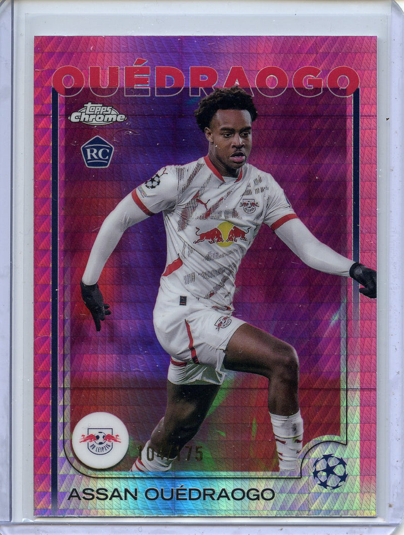 2024-25 Topps Chrome UEFA Club Comps Assan Ouedraogo Neon Pink Prism 104/175