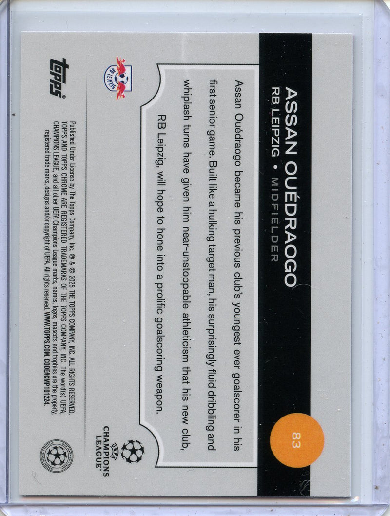 2024-25 Topps Chrome UEFA Club Comps Assan Ouedraogo Neon Pink Prism 104/175