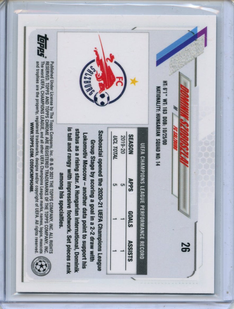 2020-21 Topps Chrome UEFA CL Dominik Szoboszlai