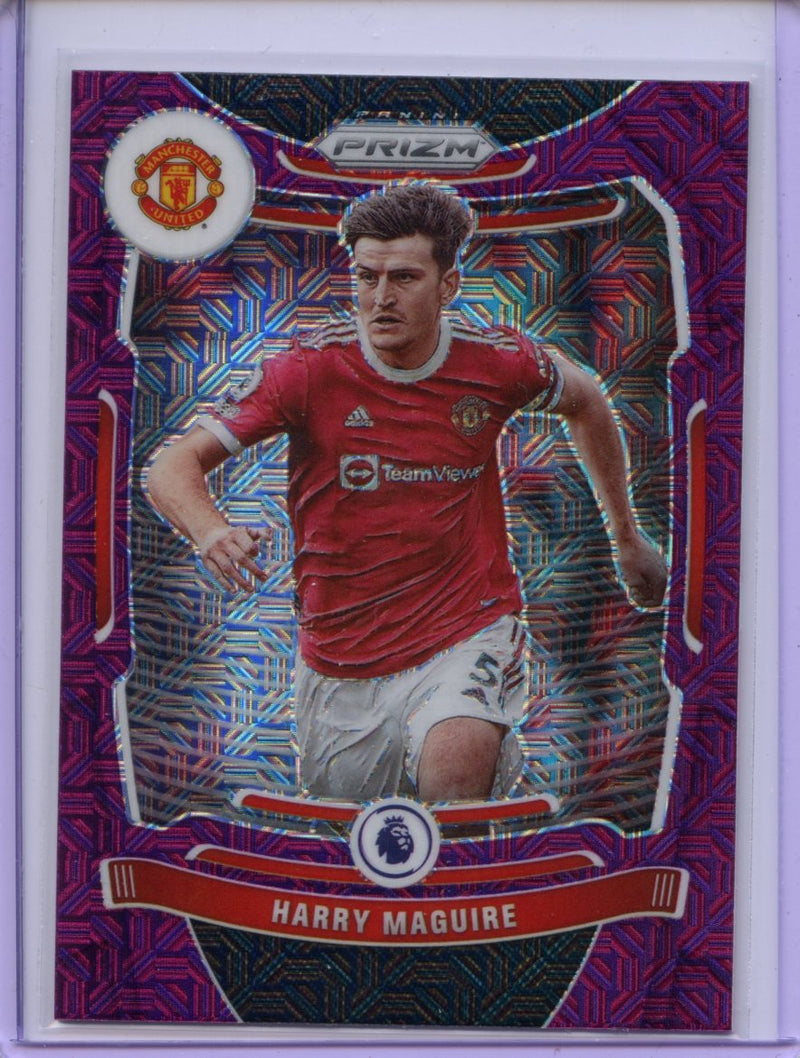2021-22 Panini Prizm Premier League Harry Maguire Purple Mojo Prizm