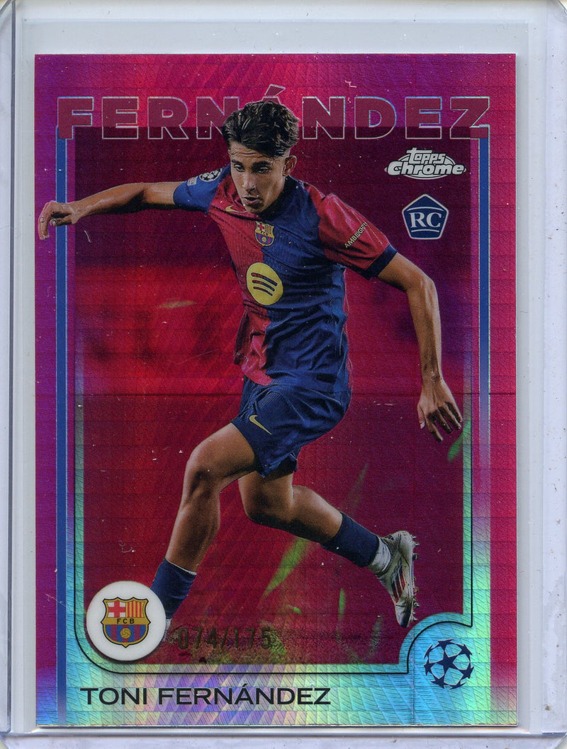 2024-25 Topps Chrome UEFA Club Comps Toni Fernandez Neon Pink Prism 74/175