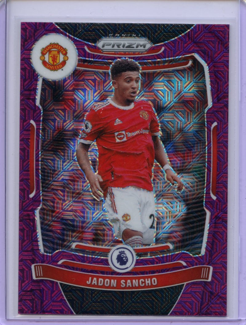 2021-22 Panini Prizm Premier League Jadon Sancho Purple Mojo Prizm