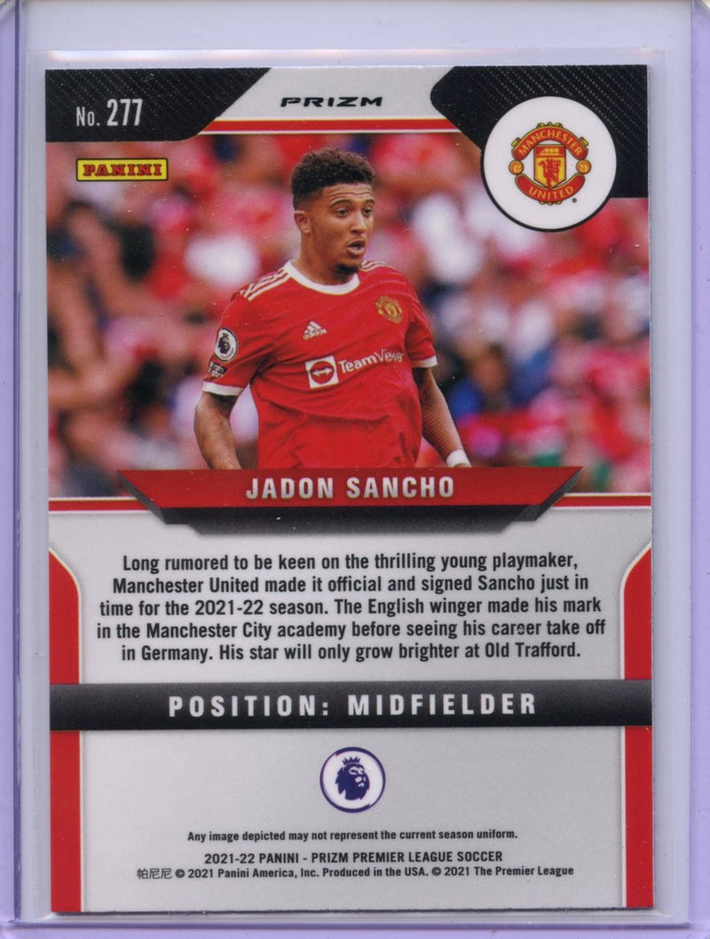 2021-22 Panini Prizm Premier League Jadon Sancho Purple Mojo Prizm