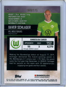 2021-22 Topps Bundesliga Stadium Club Chrome Xaver Schlager Aqua Green Electric Charge Refractor 48/175