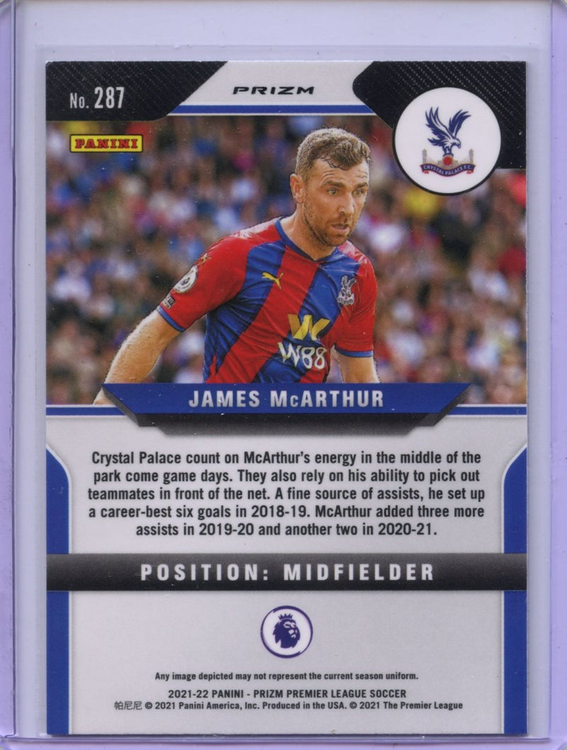 2021-22 Panini Prizm Premier League James Mcarthur Purple Mojo Prizm