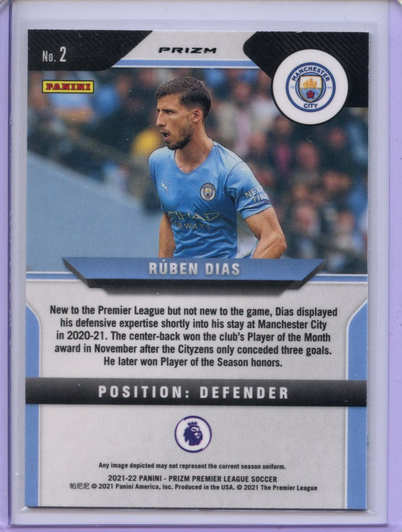 2021-22 Panini Prizm Premier League Ruben Dias Green Mojo Prizm