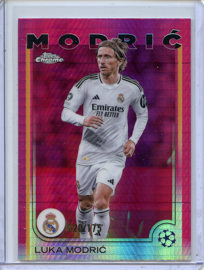2024-25 Topps Chrome UEFA Club Comps Luka Modric Neon Pink Prism 20/175