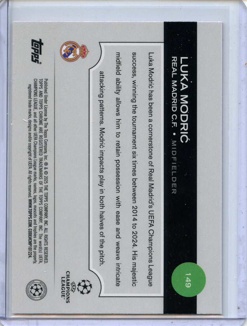 2024-25 Topps Chrome UEFA Club Comps Luka Modric Neon Pink Prism 20/175