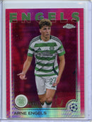 2024-25 Topps Chrome UEFA Club Comps Arne Engels Neon Pink Prism 2/175