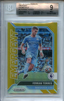 2021-22 Panini Prizm Premier League Ferran Torres Gold Emergent Prizm 8/10 BGS 9