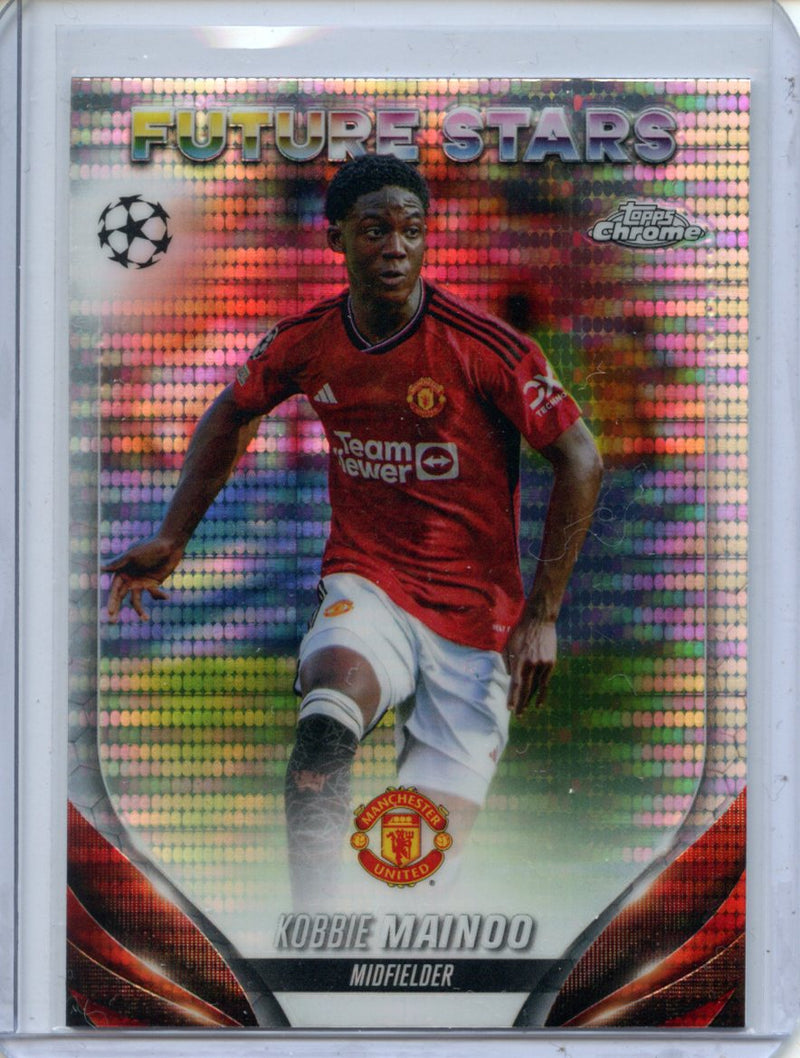 2023-24 Topps Chrome UEFA Kobbie Mainoo Pulsar Refractor