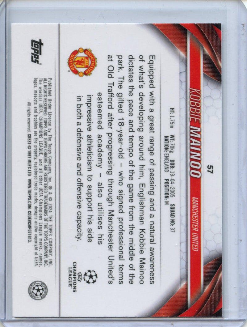 2023-24 Topps Chrome UEFA Kobbie Mainoo Pulsar Refractor