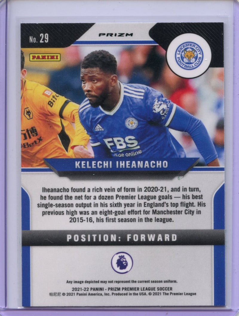 2021-22 Panini Prizm Premier League Kelechi Iheanacho Green Mojo Prizm
