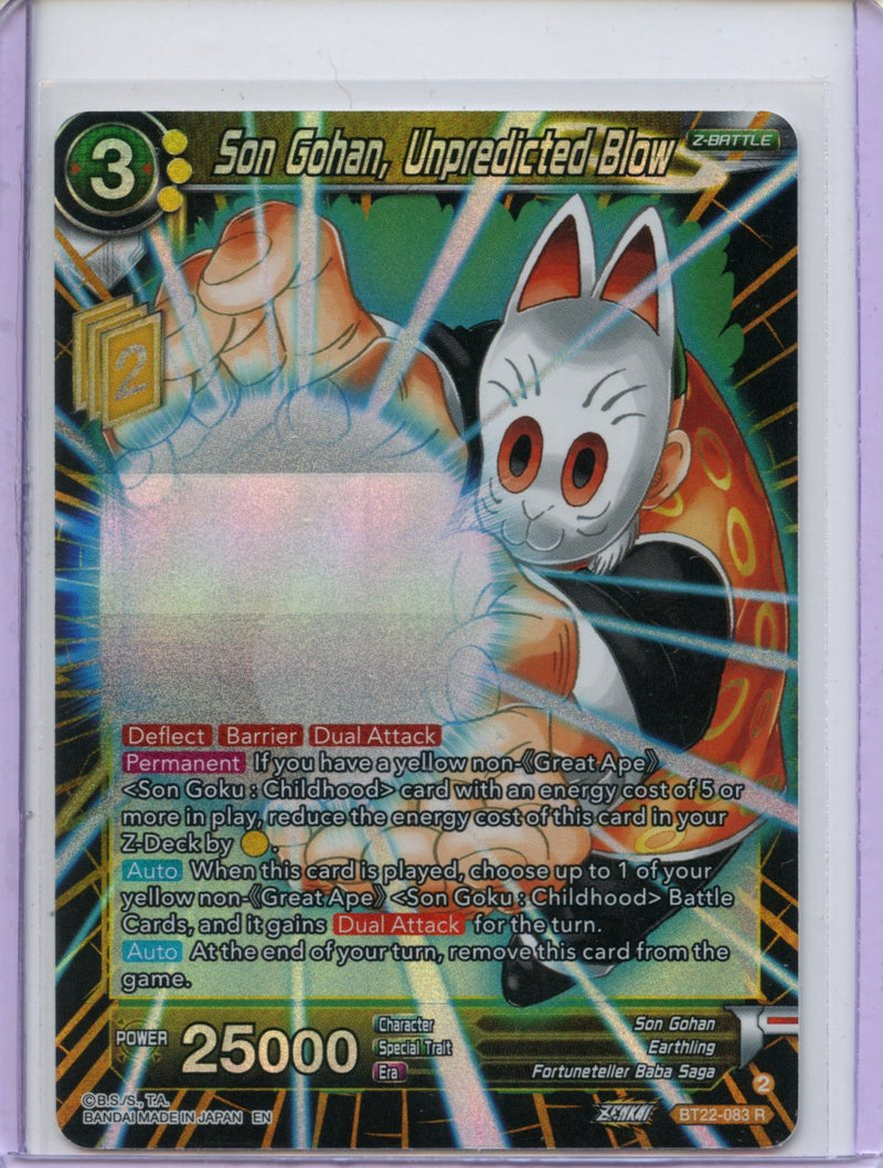 Son Gohan, Unpredicted Blow - Critical Blow BT22-083 R Foil