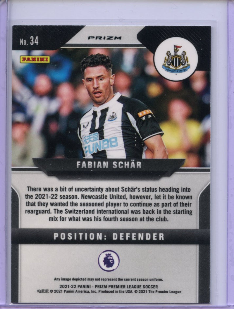2021-22 Panini Prizm Premier League Fabian Schar Green Mojo Prizm
