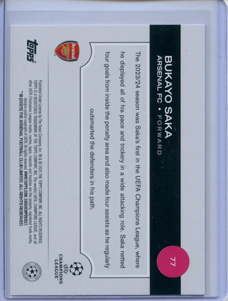 2024-25 Topps UEFA CC Bukayo Saka Rain Drops