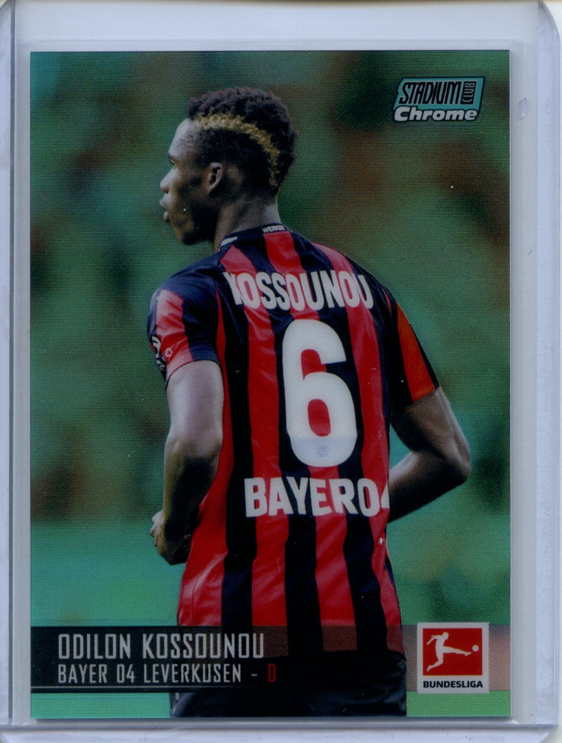 2021-22 Topps Bundesliga Stadium Club Chrome Odilon Kossounou Aqua Refractor 166/199