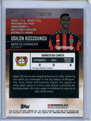 2021-22 Topps Bundesliga Stadium Club Chrome Odilon Kossounou Aqua Refractor 166/199