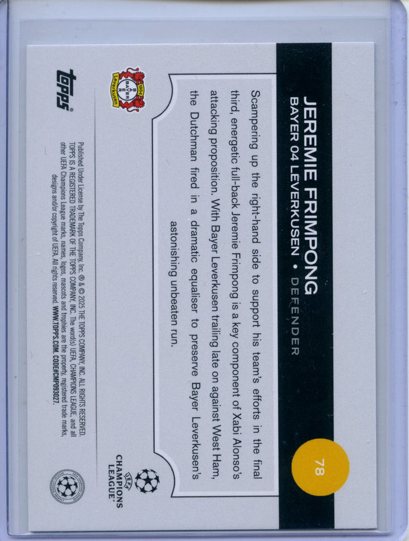 2024-25 Topps UEFA CC Jeremie Frimpong Rain Drops