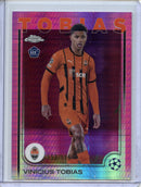 2024-25 Topps Chrome UEFA Club Comps Vinicius Tobias Neon Pink Prism 158/175
