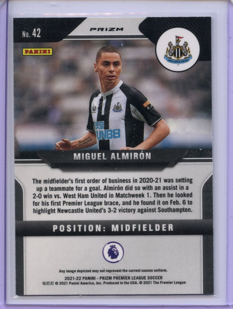 2021-22 Panini Prizm Premier League Miguel Almiron Green Mojo Prizm