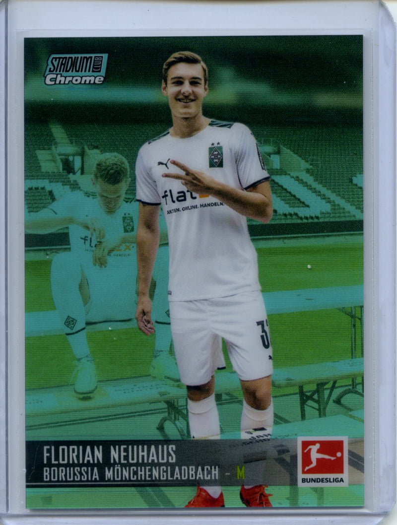 2021-22 Topps Bundesliga Stadium Club Chrome Florian Neuhaus Aqua Refractor 185/199
