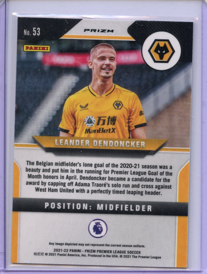 2021-22 Panini Prizm Premier League Leander Dendoncker Green Mojo Prizm