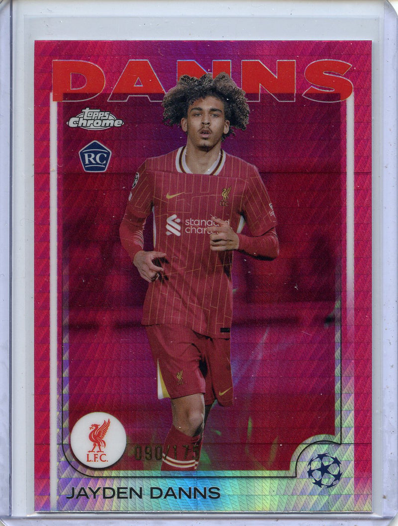 2024-25 Topps Chrome UEFA Club Comps Jayden Danns Neon Pink Prism 90/175