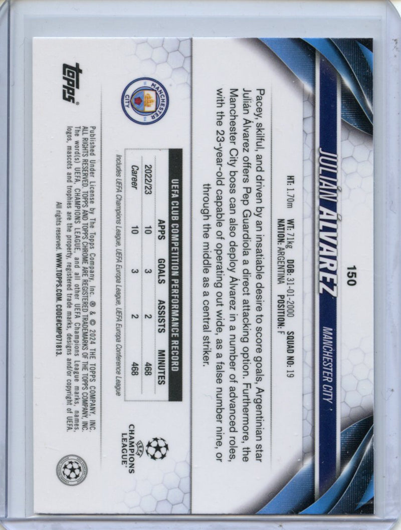 2023-24 Topps Chrome UEFA Julian Alvarez Pulsar Refractor