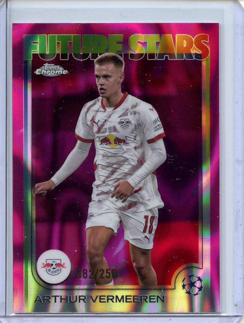 2024-25 Topps Chrome UEFA Club Comps Arthur Vermeeren Pink Lava 82/250
