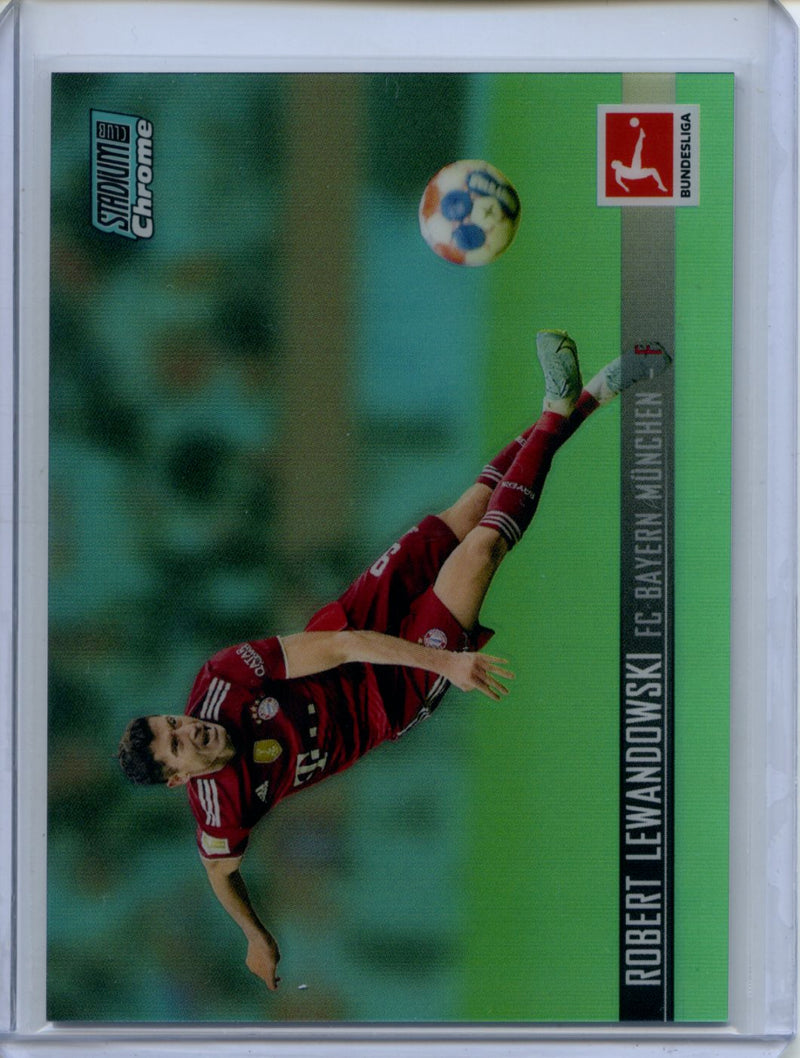 2021-22 Topps Bundesliga Stadium Club Chrome Robert Lewandowski Aqua Refractor 160/199