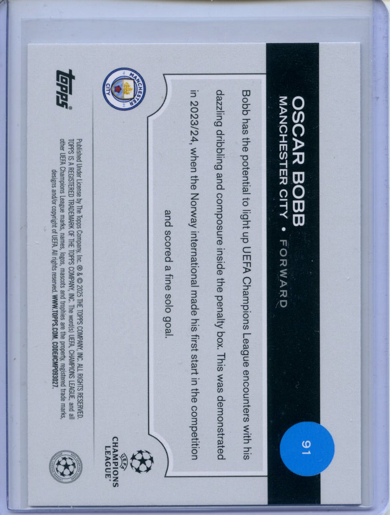 2024-25 Topps UEFA CC Oscar Bobb Rain Drops
