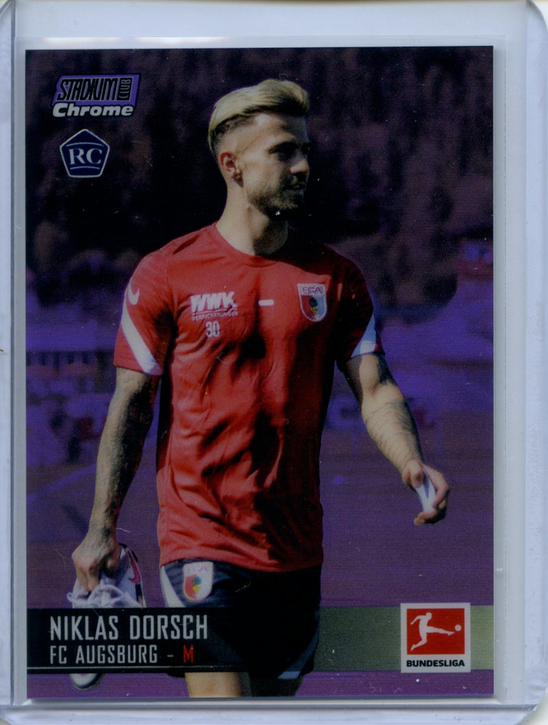 2021-22 Topps Bundesliga Stadium Club Chrome Niklas Dorsch Purple Refractor 191/299