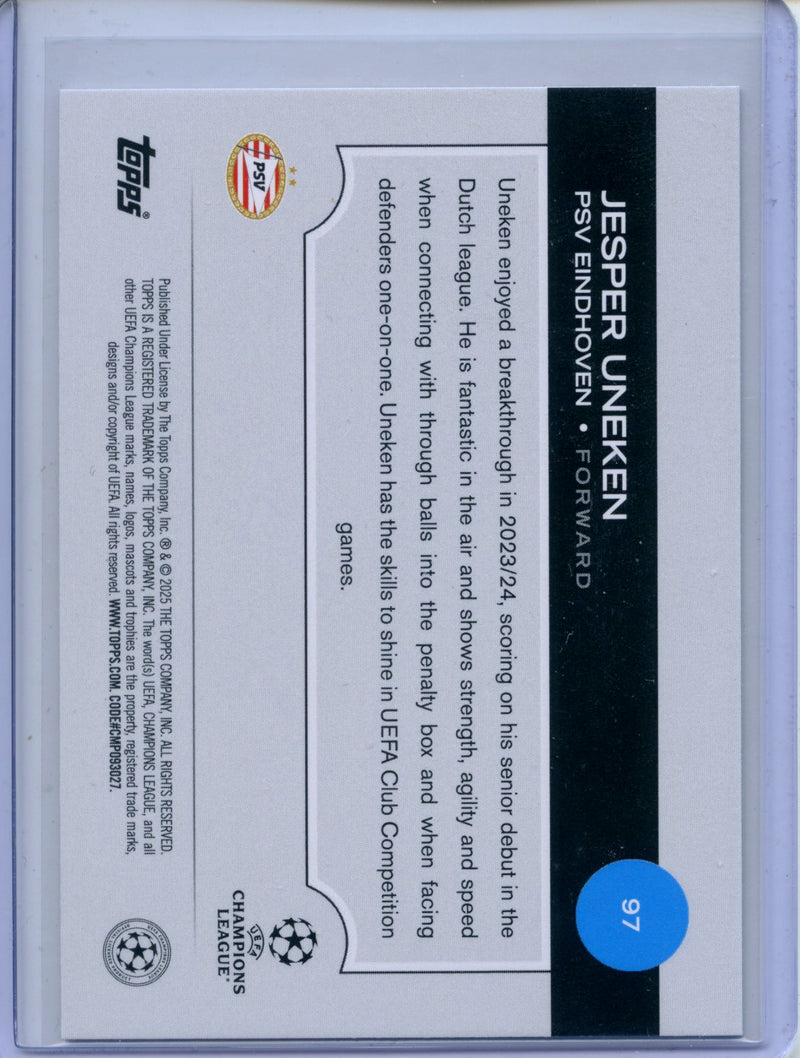 2024-25 Topps UEFA CC Jesper Uneken Rain Drops