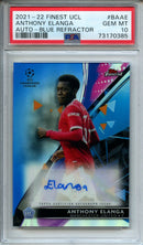 2021-22 Finest UCL Anthony Elanga Blue Refractor Autograph 126/150 BA-AE PSA 10