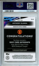 2021-22 Finest UCL Anthony Elanga Blue Refractor Autograph 126/150 BA-AE PSA 10