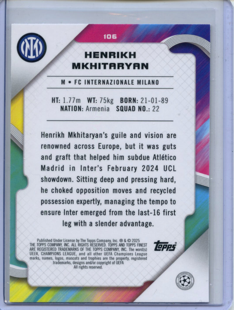 2024-25 Topps Finest UEFA Henrikh Mkhitaryan