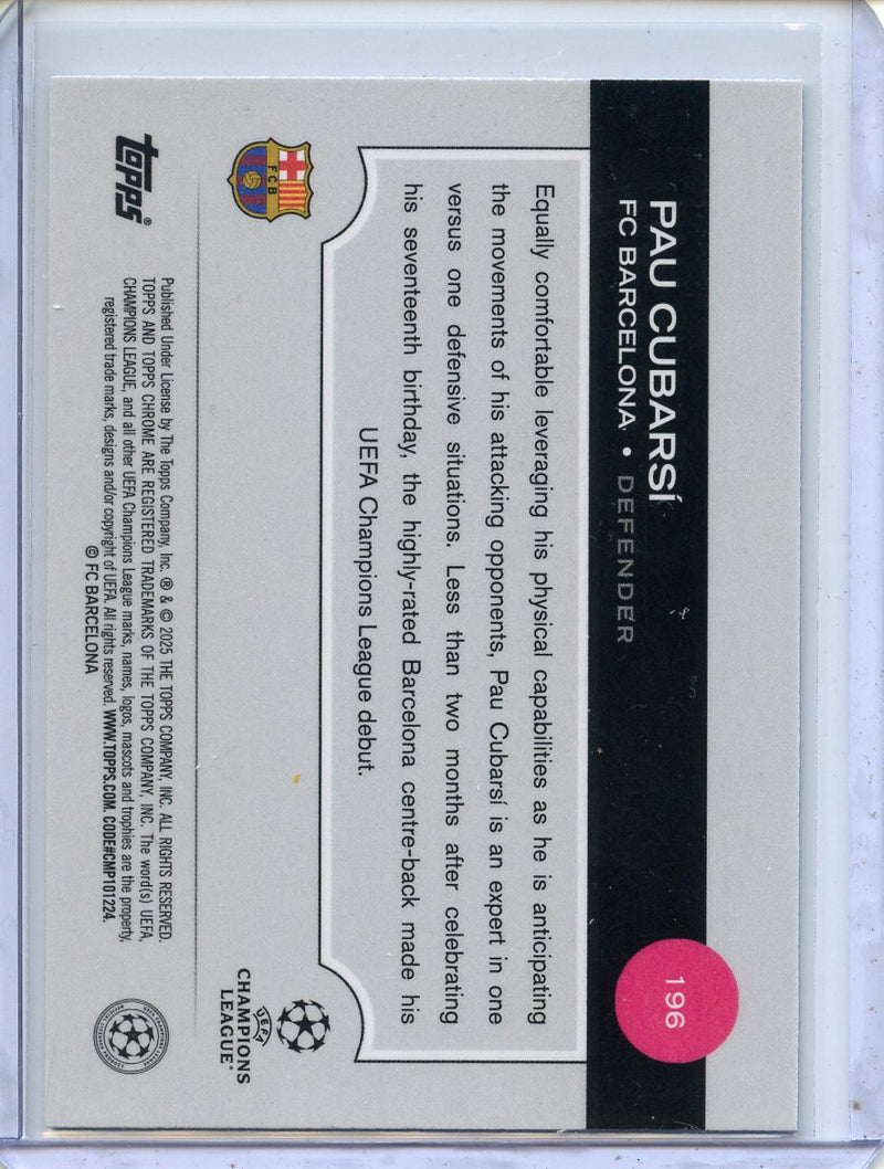2024-25 Topps Chrome UEFA Club Comps Pau Cubarsi Wave